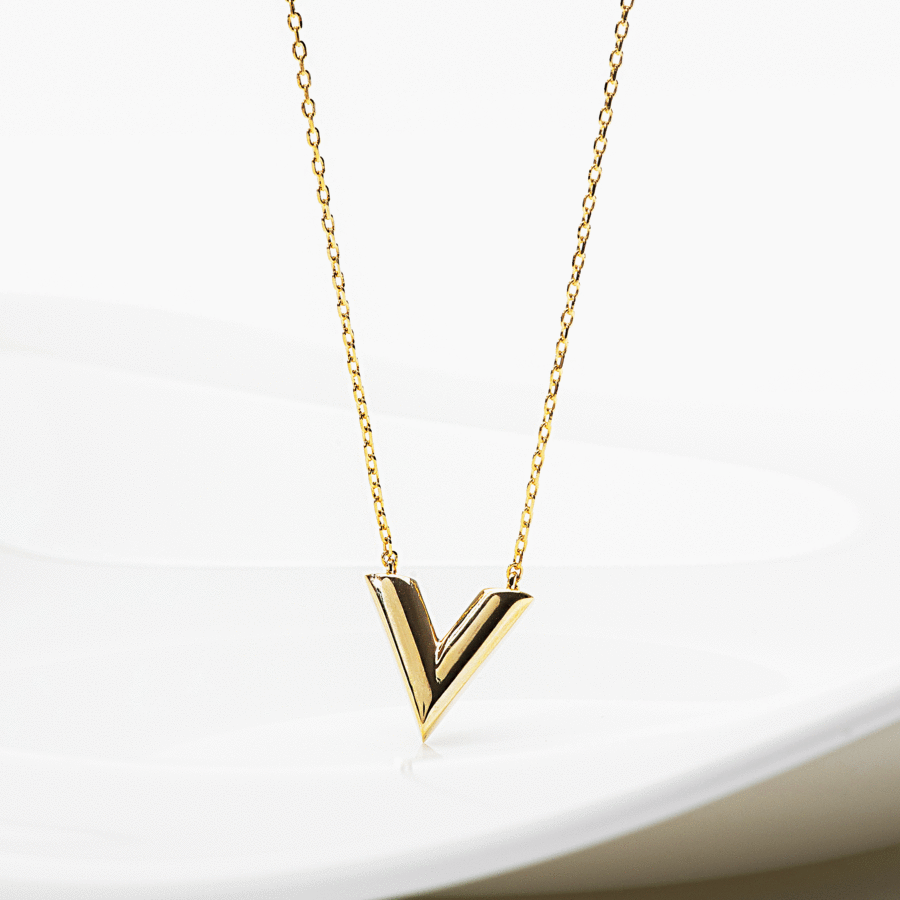 925 Silver Louis Vuitton Essential V Necklace + Bracelet set