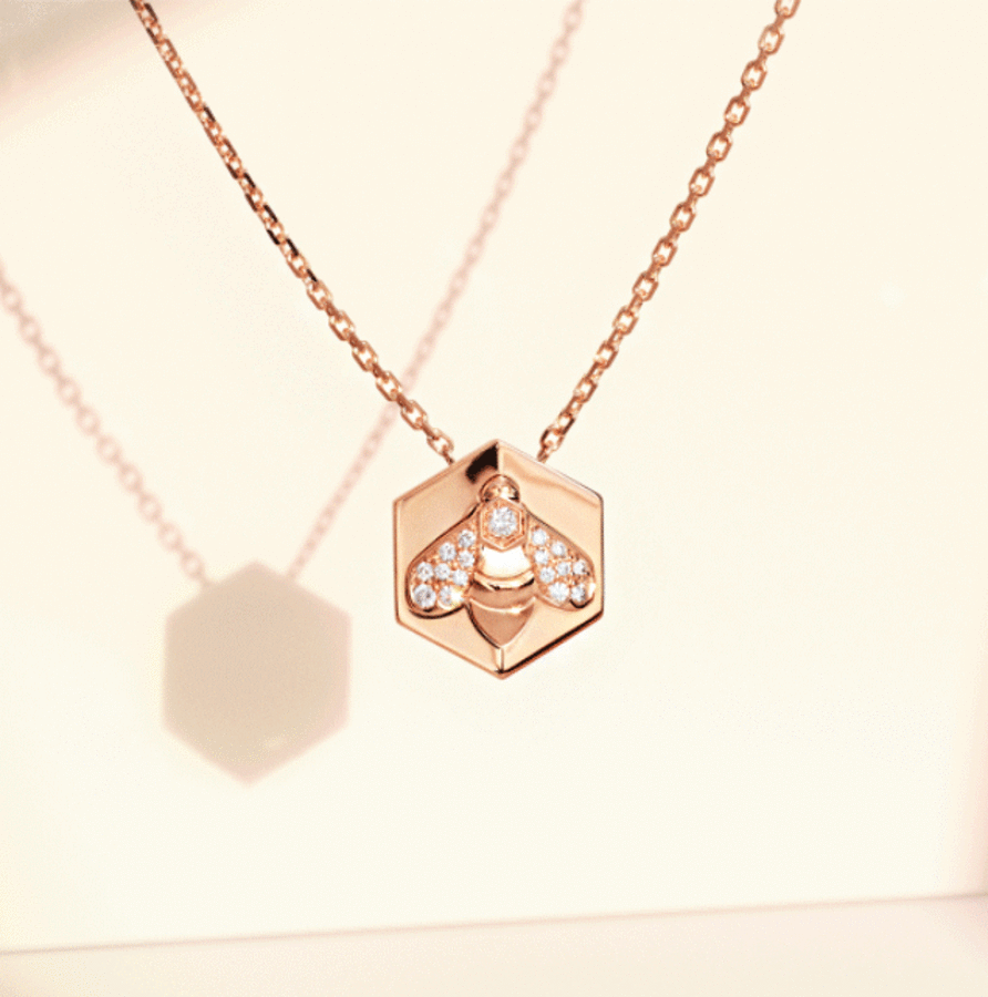 925 Silver Shome Hexagon Cubic Earrings + Necklace Set