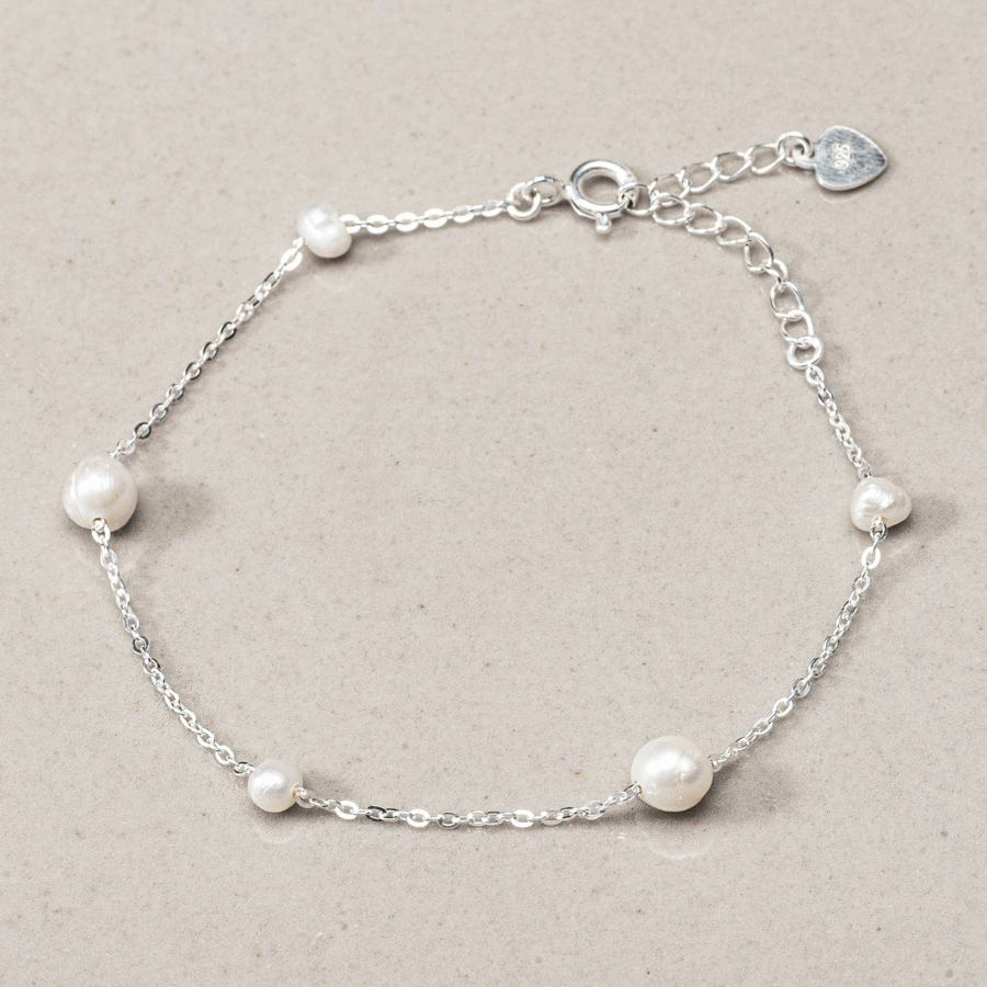 925 Silver Fresh Water Pearl Ankle