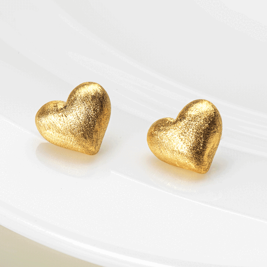 925 Silver Volume Sage Heart Earrings
