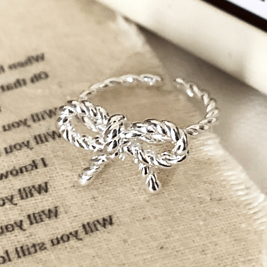 925 Silver Bold Ribbon Twisted Ring