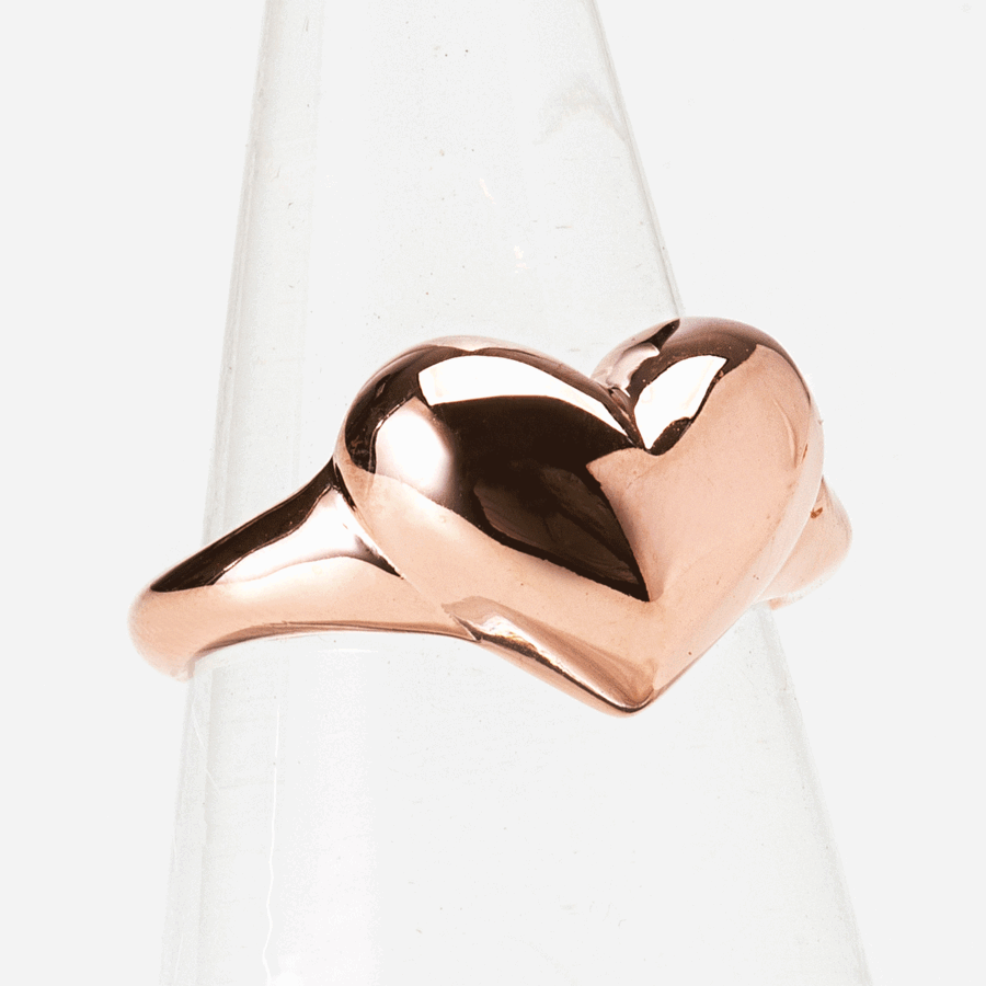 925 Silver Bold Volume Chubby Heart Ring