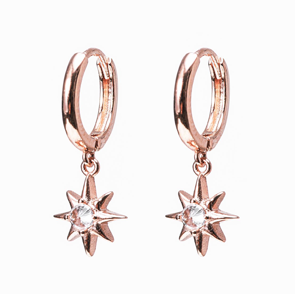 925 Silver Starlight Cubic One Touch Earrings